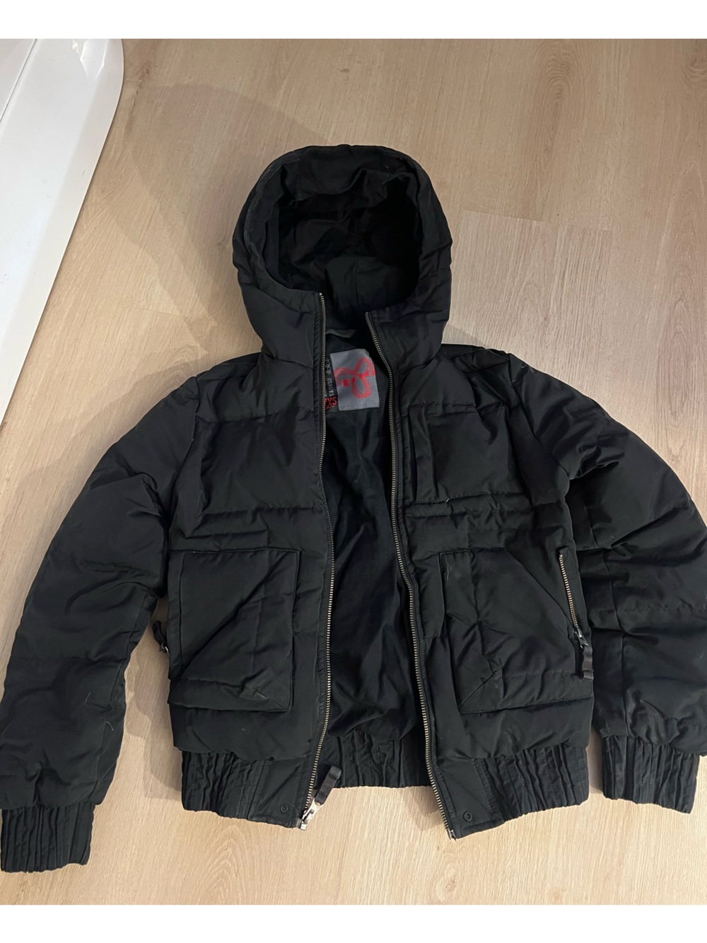 TNA Black Hooded Puffer Jacket
